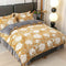 Ensemble de draps en velours de lait doux à motif de feuilles modernes avec jupe de lit