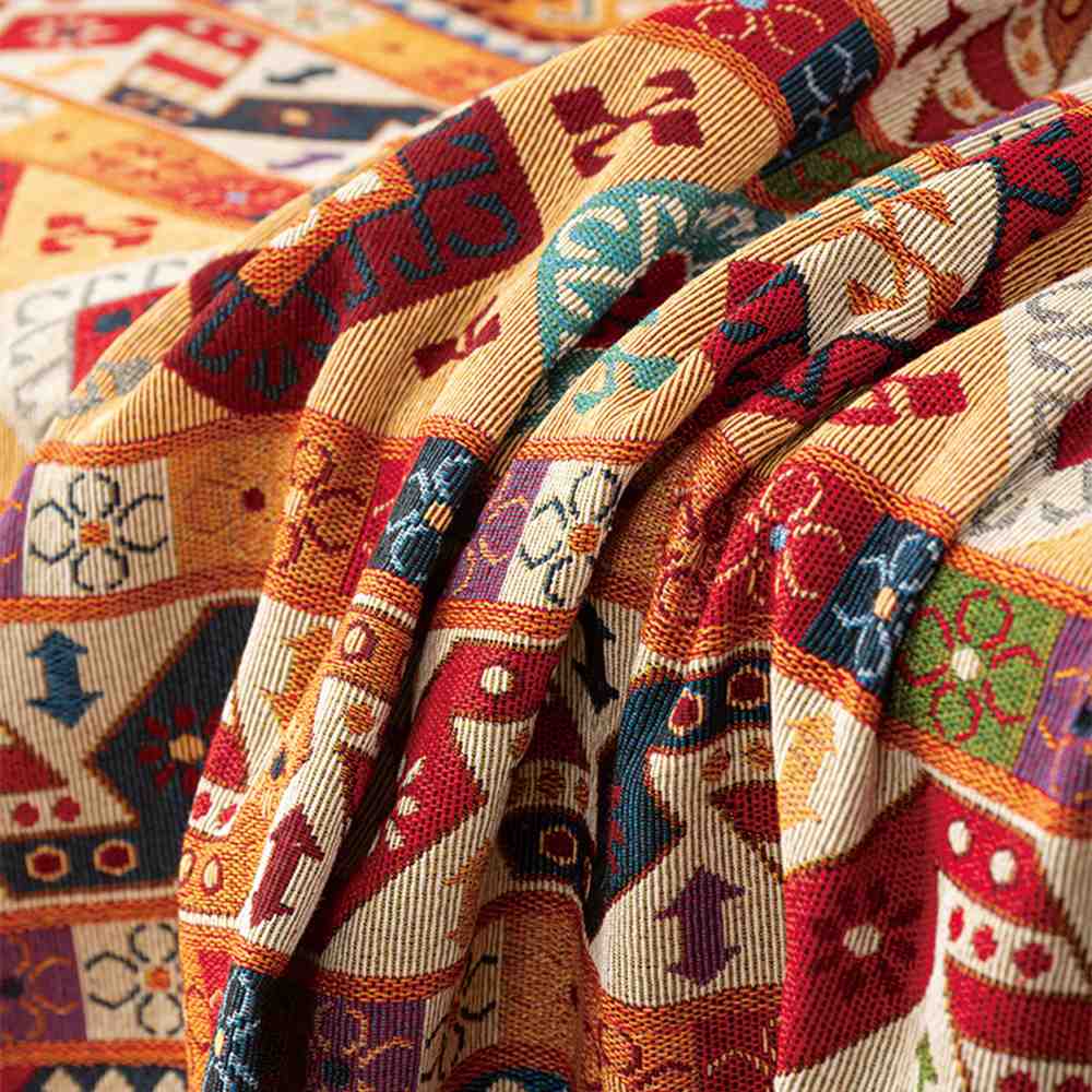 Couverture de canapé multifonctionnelle en jacquard marocain