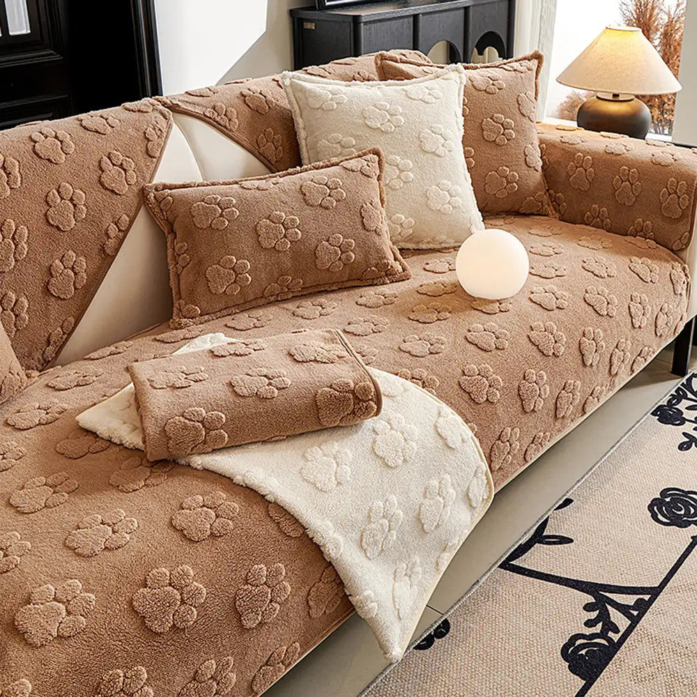 Chenille Art Corrugated Breatable No-Slip Couch Cover Coach