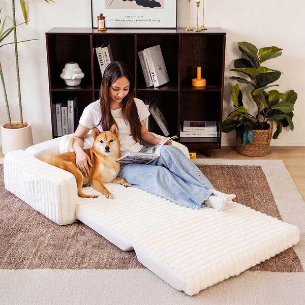 Lenfuga esponjosa grande ortopédico humano-perro Bolster cama de refrescos