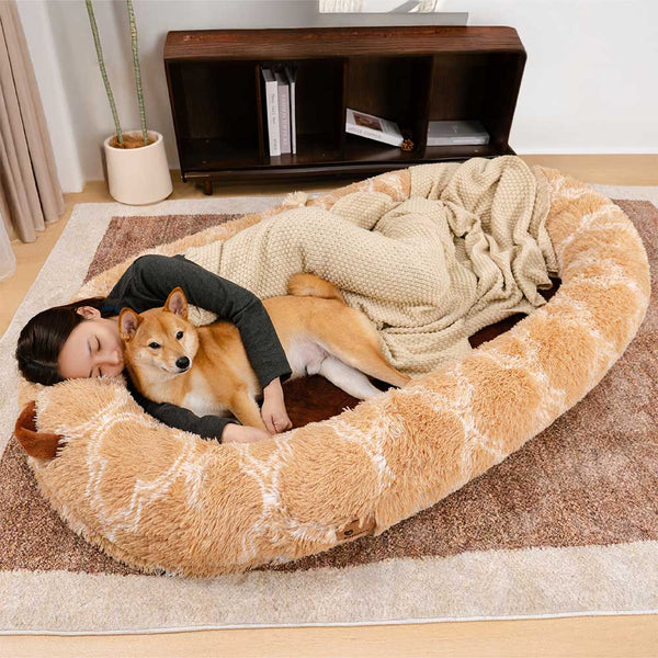 Lenfuga esponjosa grande ortopédico humano-perro Bolster cama de refrescos