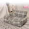 Couverture assortie à carreaux Vintage, chaude, amovible, lavable, pour chien et chat, canapé-lit, oreiller assorti