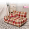 Couverture assortie à carreaux Vintage, chaude, amovible, lavable, pour chien et chat, canapé-lit, oreiller assorti