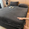 Soft Plush Skin-Friendly Mattress Protector Bedding Fitted Sheet Set