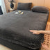 Soft Plush Skin-Friendly Mattress Protector Bedding Fitted Sheet Set