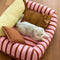 Trendy Striped Cozy Orthopedic Dog Sofa Bed - Snug Couch