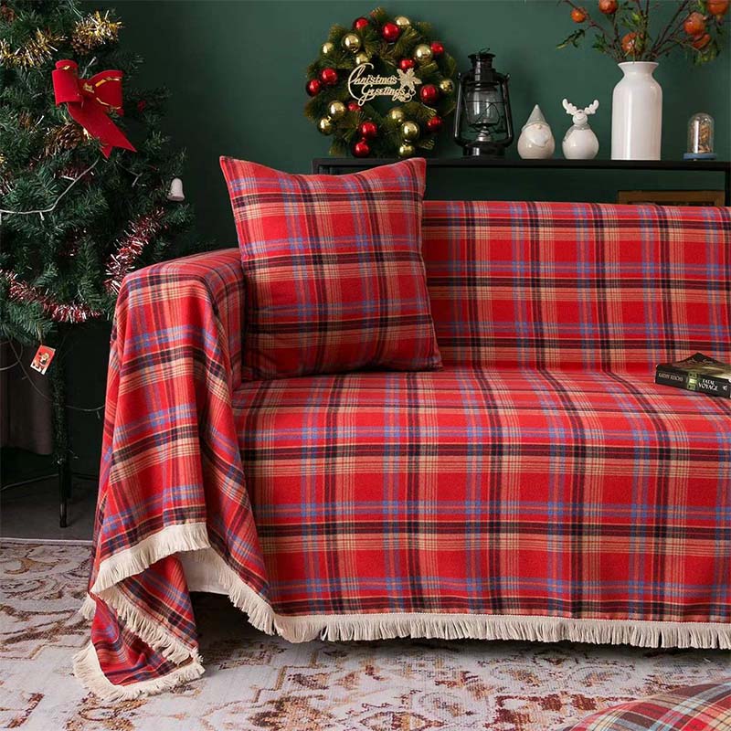 Cubierta de sofá de envoltura completa de estilo navideño de estilo navideño