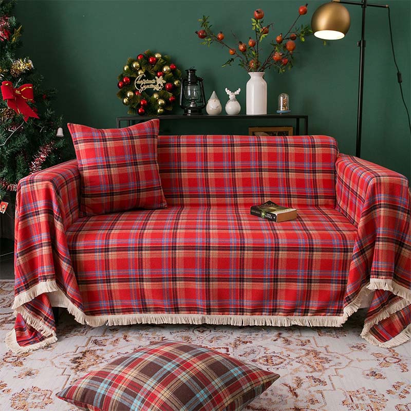 Cubierta de sofá de envoltura completa de estilo navideño de estilo navideño