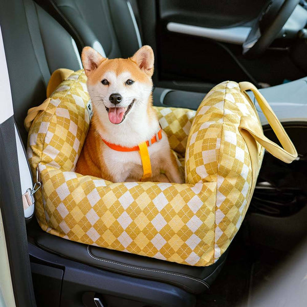 Camilla de asiento de automóvil para perros vintage corazón