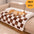 Cubierta protector de muebles para perros acogedores a cuadros de crema cuadrado