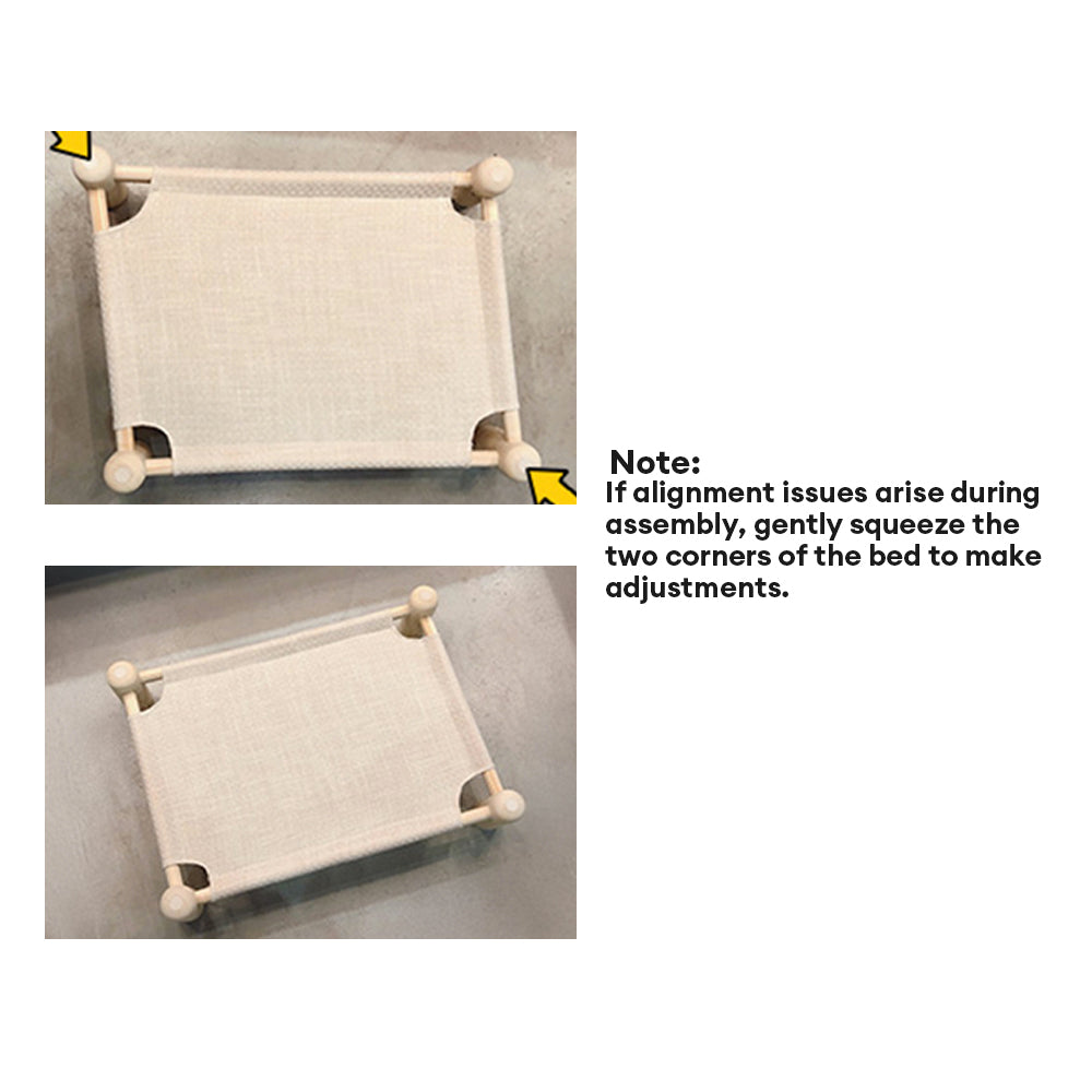 سرير خشبي للحيوانات الأليفة من الكتان المقاوم للخدش