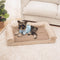 Lit orthopédique pour chien à support complet en fausse polaire et suède