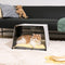 Einfaches Katzenhaus mit Massivholzstruktur für den Innenbereich aus Acryl