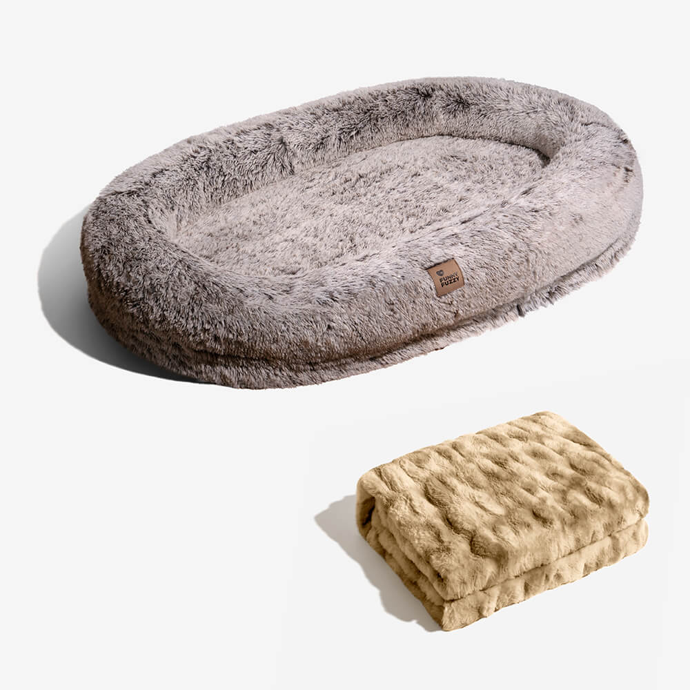 Luxury súper grande cama para perros humano con manta súper suave de lanzamiento de mascotas
