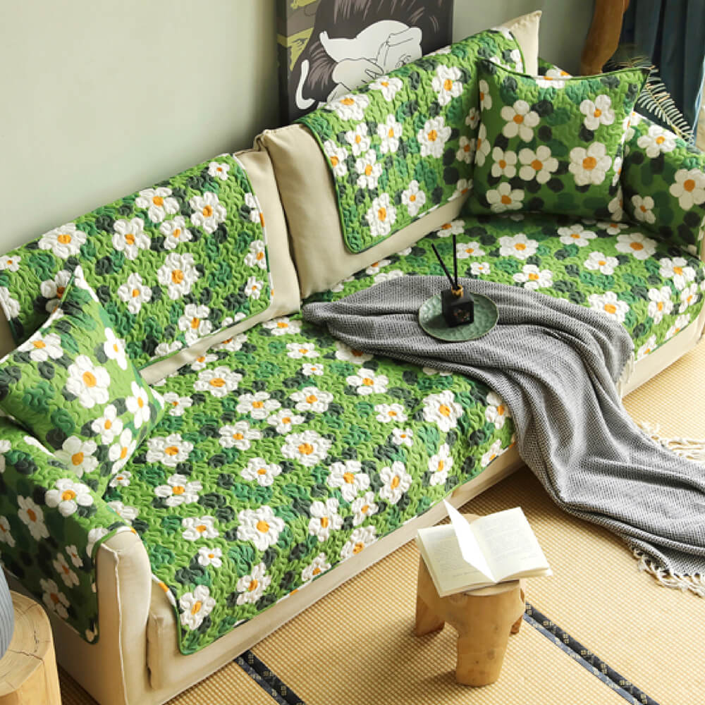 Housse de protection pour meubles, motif floral, anti-rayures, super douce