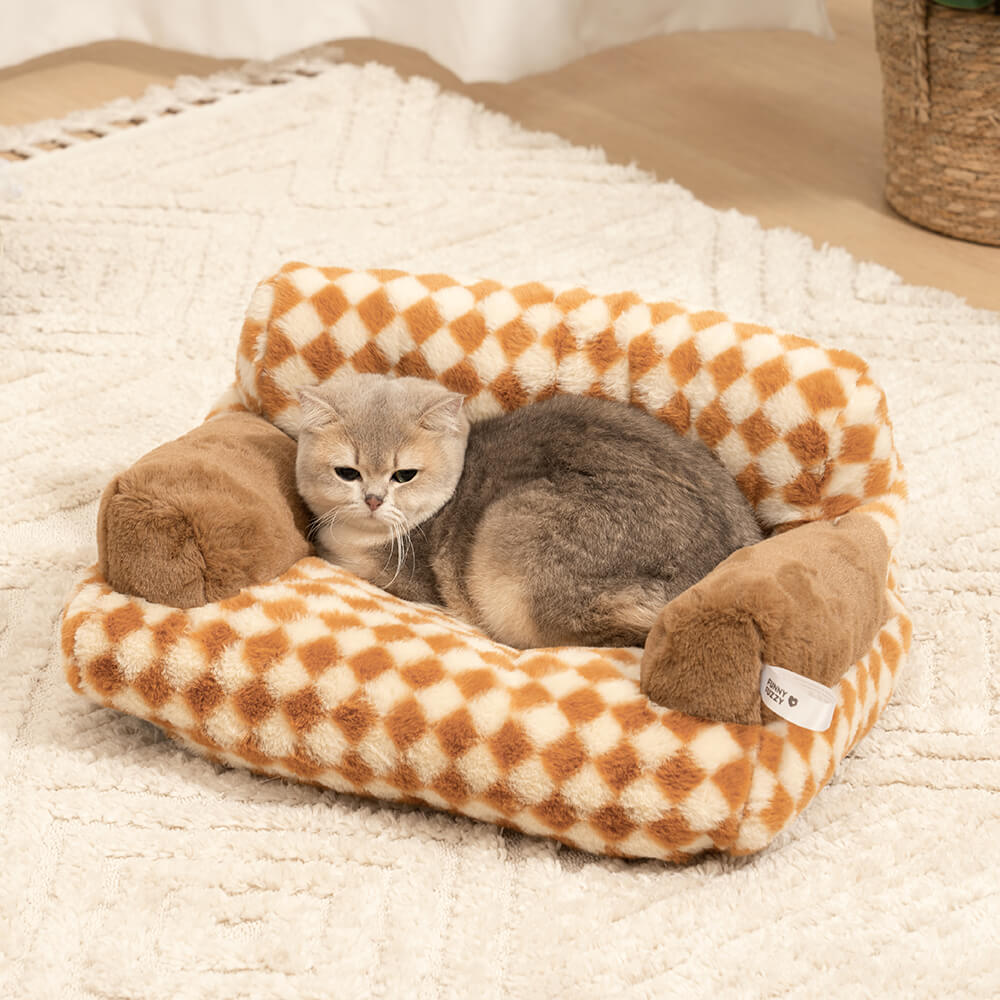 Cama de sofá de perros y gatos de diamantes de ocio y gato