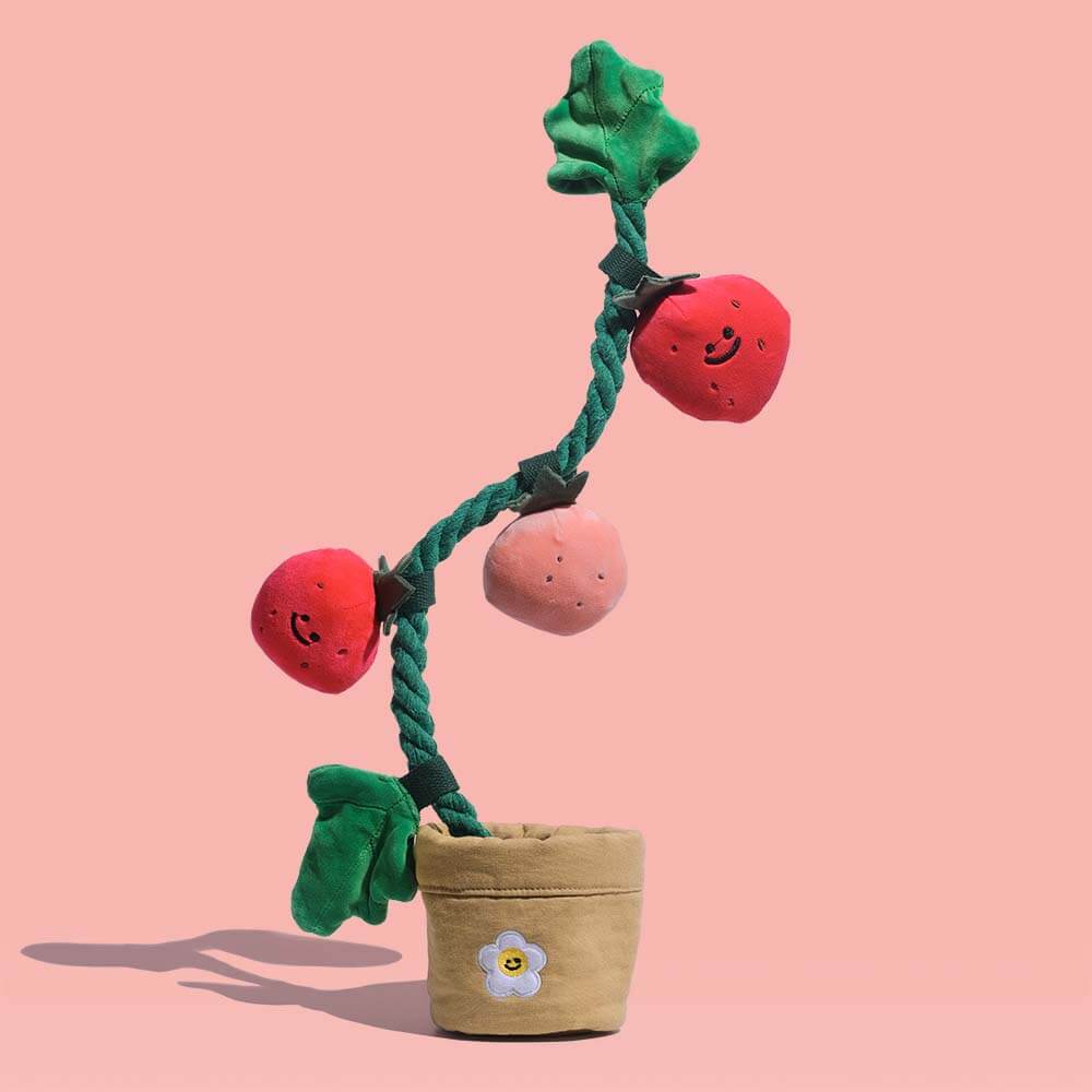 Juguete de perro chillido de lujoso - Strawberry en maceta